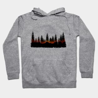 Pine Trees Double Exposure Sunset Hoodie